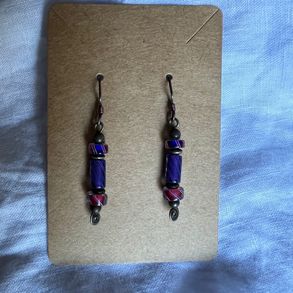 glass blown bead earrings